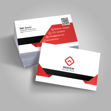 Business cards on standard cardstock